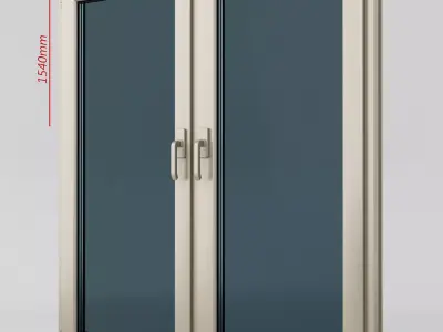 Plastic casement window 04 3D model