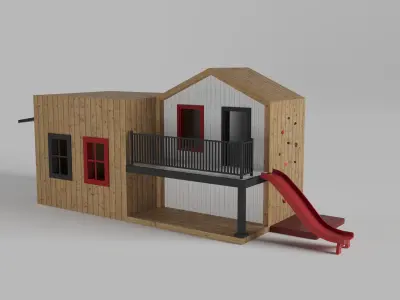 Wooden Playhouse 3D model purchase