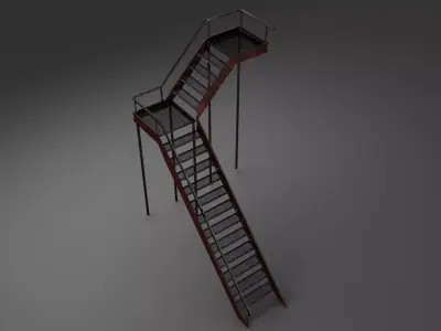 L Shape stairs 3D model
