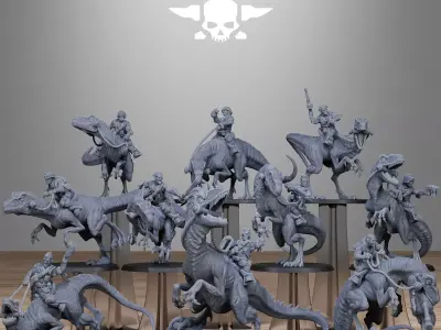 GrimGuard Jungle Raptors 3D print model