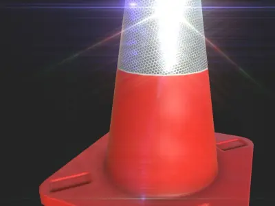 Traffic Cone - road  Free low-poly 3D model