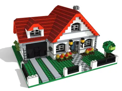 Voxel Lego House 4956 Low-poly 3D model