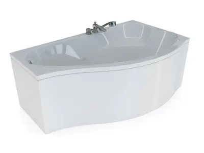 Aquanet Palma bathtub with Kludi MX mixer 3D model