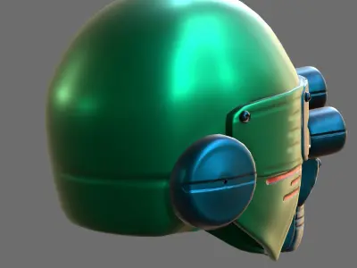 Gas mask helmet 3d model scifi Low-poly  Low-poly 3D model