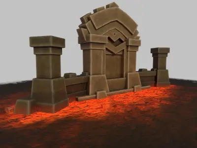 Gaming gate environment Low-poly 3D model