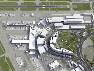 Zurich Airport Low-poly 3D model
