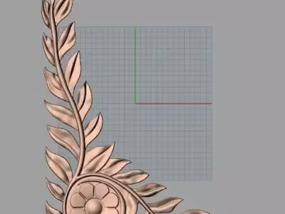 Door flower relief model STL format for CNC carving E477 3D model