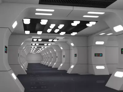 Modular Sci Fi Interior 3D model