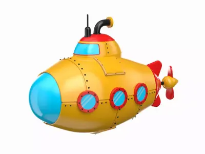 Cartoon Yellow Submarine 3D model