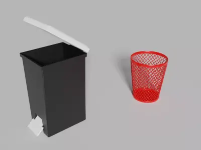 Low-poly Trash can Low-poly 3D model