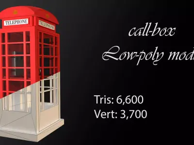 Low-poly Call-box Low-poly 3D model