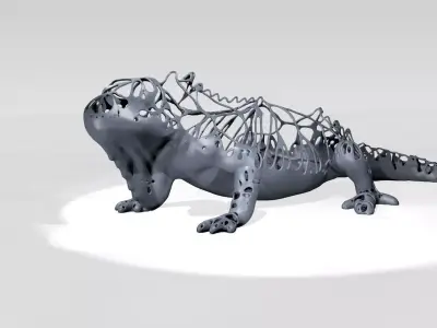 Iguana Dust Voronoi 3D model