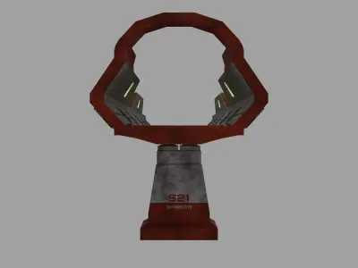 SciFi Bridge Low-poly 3D model