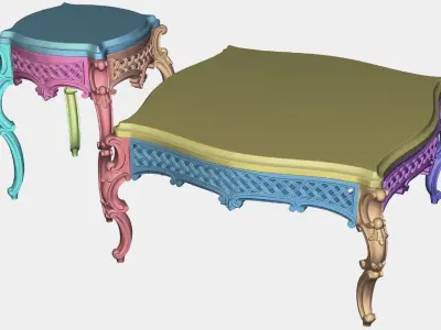 Carved tea table for CNC 02 3D model