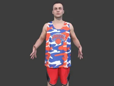 Basketball Player T-pose Low-poly 3D model