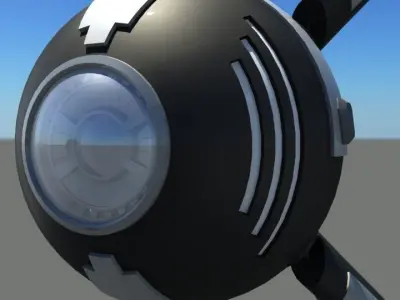 Robotic Eye Low-poly 3D model