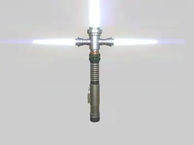 Star Wars Lightsaber Crossguard 06 White - SciFi Weapon Low-poly 3D model