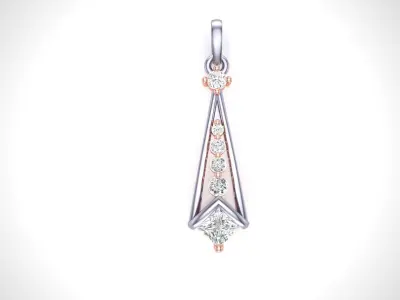 Solitaire Pendant Rose Gold 3D print model