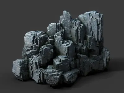 Cliff rock formation Low-poly 3D model buy