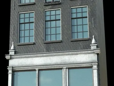 European Buildings Low-poly 3D model