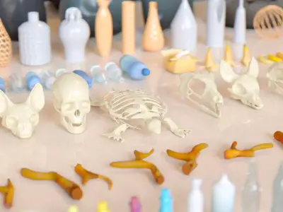 Lowpoly Stylized Street Garbage Junk Trash and Waste Set   Low-poly 3D model