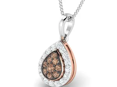 SWAZ12PD rose gold and diamond pendant 3D print model