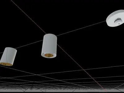 Storm Medium Short and Smoke detector Low-poly 3D model