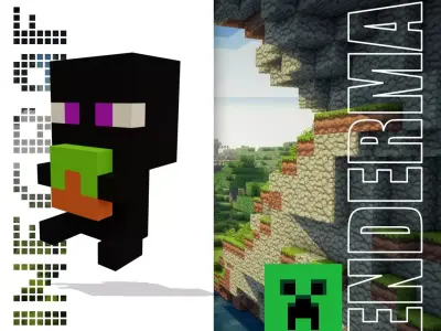 Enderman monster minecraft Low-poly 3D model