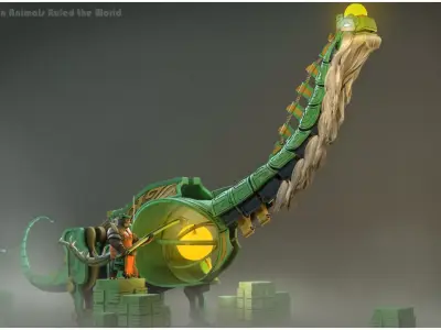 Robot Dino Low-poly 3D model