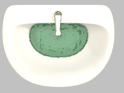 bathroom sink with water 3D model