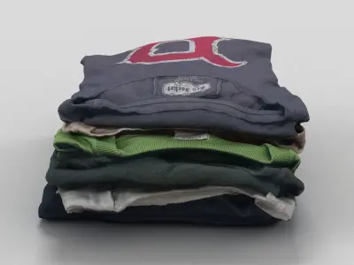 Folded T-Shirt Pile 3D model