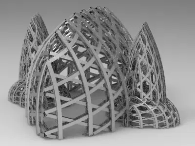 Alien prison spire weaved spire 3D model