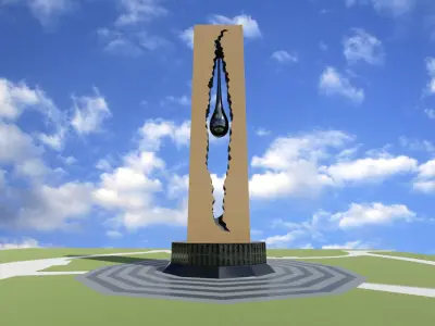 Tear Drop Memorial 3D model