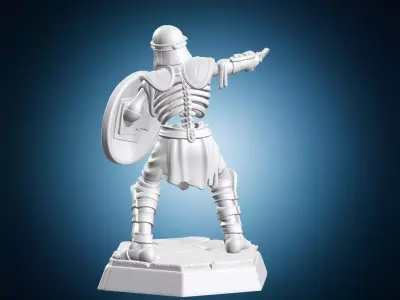 Soldier with Shield and Sword Miniature 3D print model