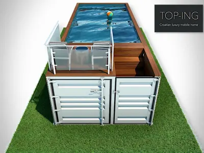 container swimming pool Free low-poly 3D model