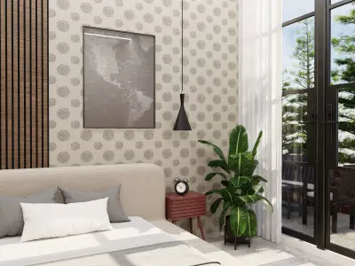 Cozy Bedroom interior scene 3D model