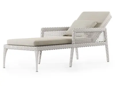 Rattan chaise lounge DR50  3D model