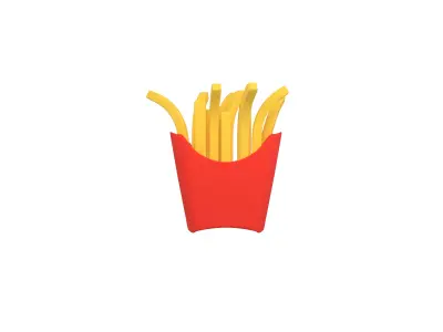 French Fries v2 001 Low-poly 3D model