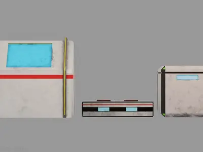 Sci-Fi Crate Pack 1 Low-poly 3D model