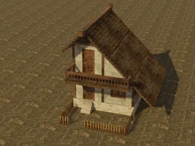 Medieval house 20 Low-poly 3D model