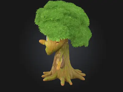 Happy Tree Friend  A Whimsical Woodland Companion 3D model