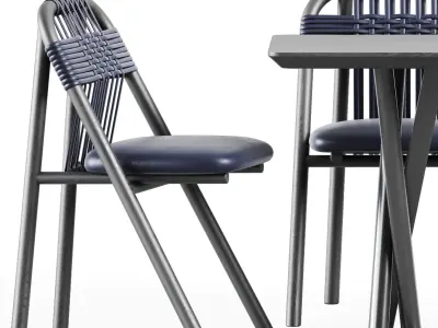 Niels Table S60 by TrabA and Dining Chair 01 C by Very Wood 3D model