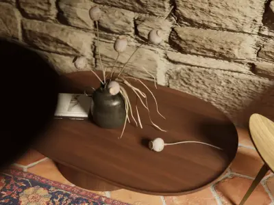 Warm Stone Interior with Modern Accents Free 3D model