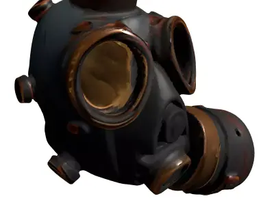 Steampunk Vintage Gas Mask Low-poly 3D model
