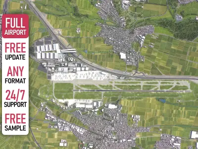Stuttgart - 3D Airport Model Low-poly 3D model