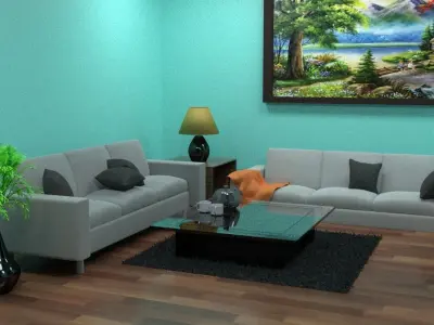 Living room interior 3D model