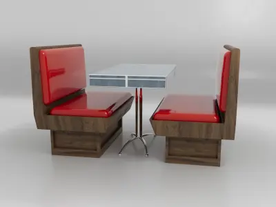 American Diner Retro Table 3D model