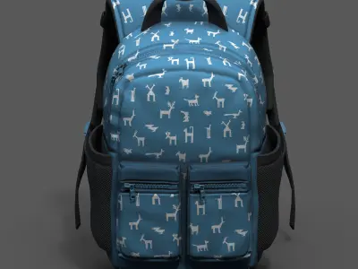 Backpack Camping Generic color 3d model human  Low-poly 3D model