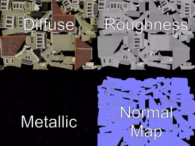 Victorian House model pack Low-poly 3D model