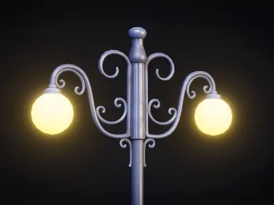 Park Lamps - Street Lights - Stylized Pack Low-poly 3D model